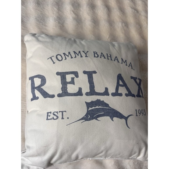 Tommy Bahama Relax Throw Pillow Blue on White Swordfish Nautical Indoor Outdoor - Picture 5 of 11